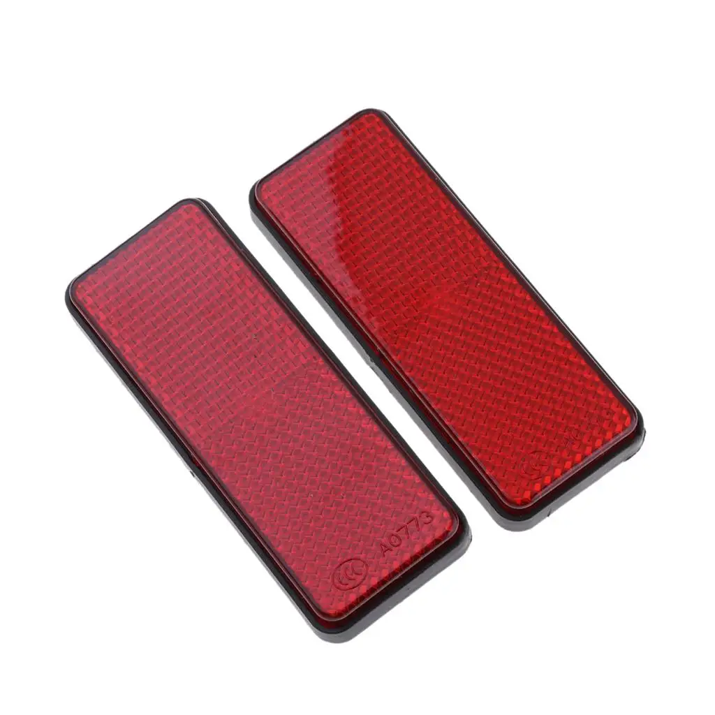 2 Pcs New Red Plastic Rectangle Reflector Universal for Motorcycle Dirt Bike