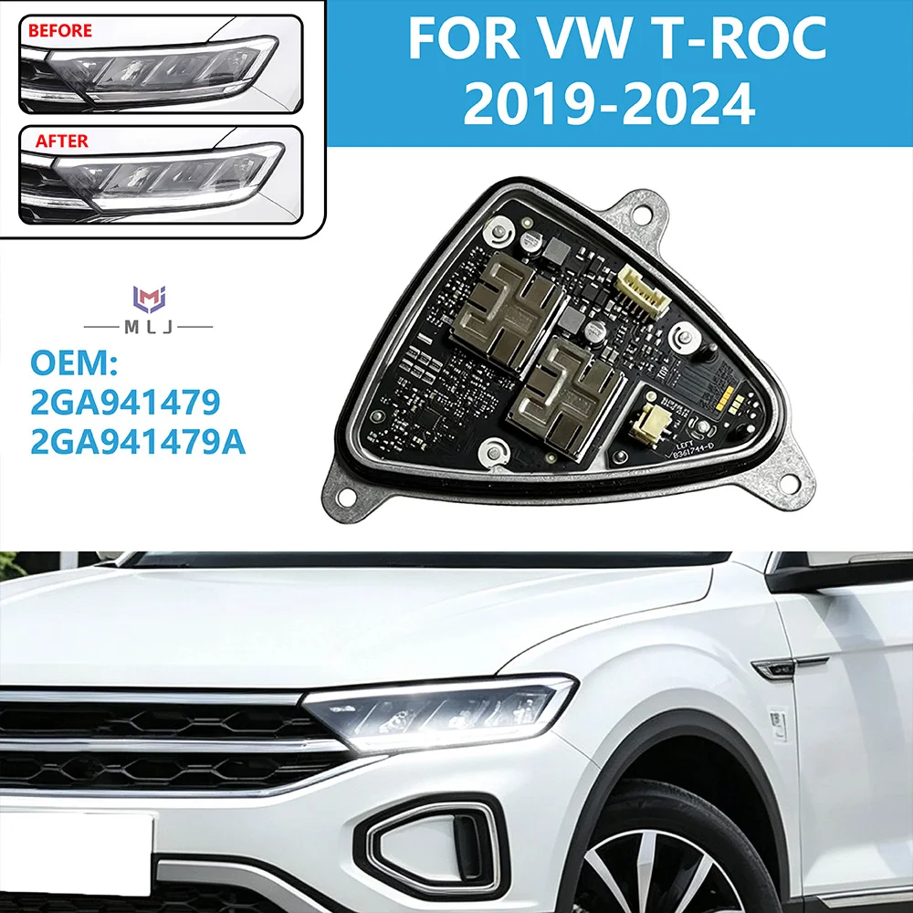 2GA941479 2GA941479A For VW Volkswagen T-ROC 2019-2024 Angel Eyes DRL White Light Source Module Headlight LED DRL Control Module