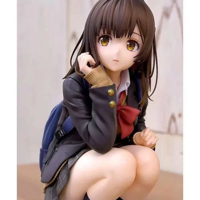 High Quality Anime Figure Girl High School Student Saya Nakagawa Kneeling Pose Collectible Model Desktop Decoration for Gamers