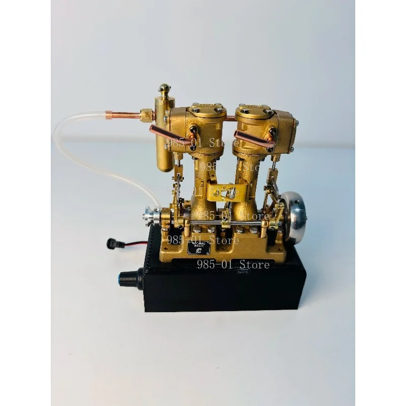 Twin cylinder steam engine model, small stirling air pump for steam boat