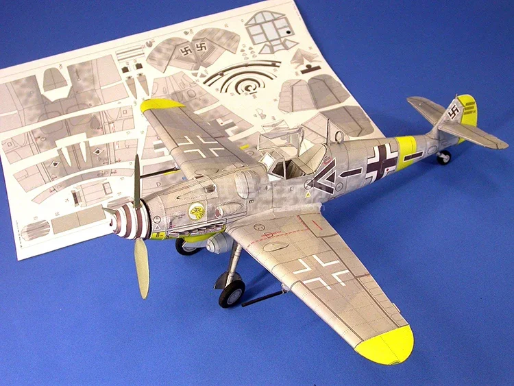 DIY 1:32 Scale Germany Messerschmitt Bf-109 Plane 3D Craft Paper Model Education Toys KIT Puzzles Handmade Toy Military Model