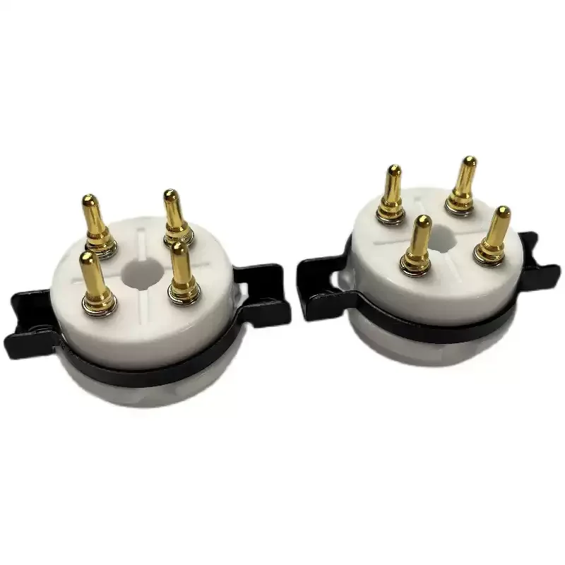 Ceramic Gold-Plated Vacuum Tube Socket Beryllium Copper Contact 8Pin 9Pin 4Pin Tube Base For 300B 2A3 Amplifier