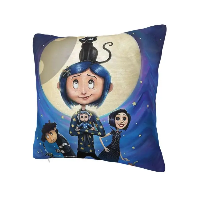 Halloween Horror Movie Coraline Cushion Cover 45x45cm Velvet Nordic Pillow Case Decoration Salon