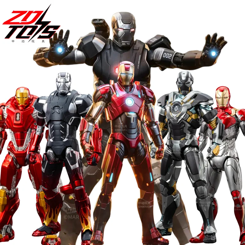 1/10 Original ZD Toys Iron Man 3 MK2 War Machine2.0 MK16 MK22 MK24 MK35 MK47 Tony Stark Collection Model Action Figure Kids Toys