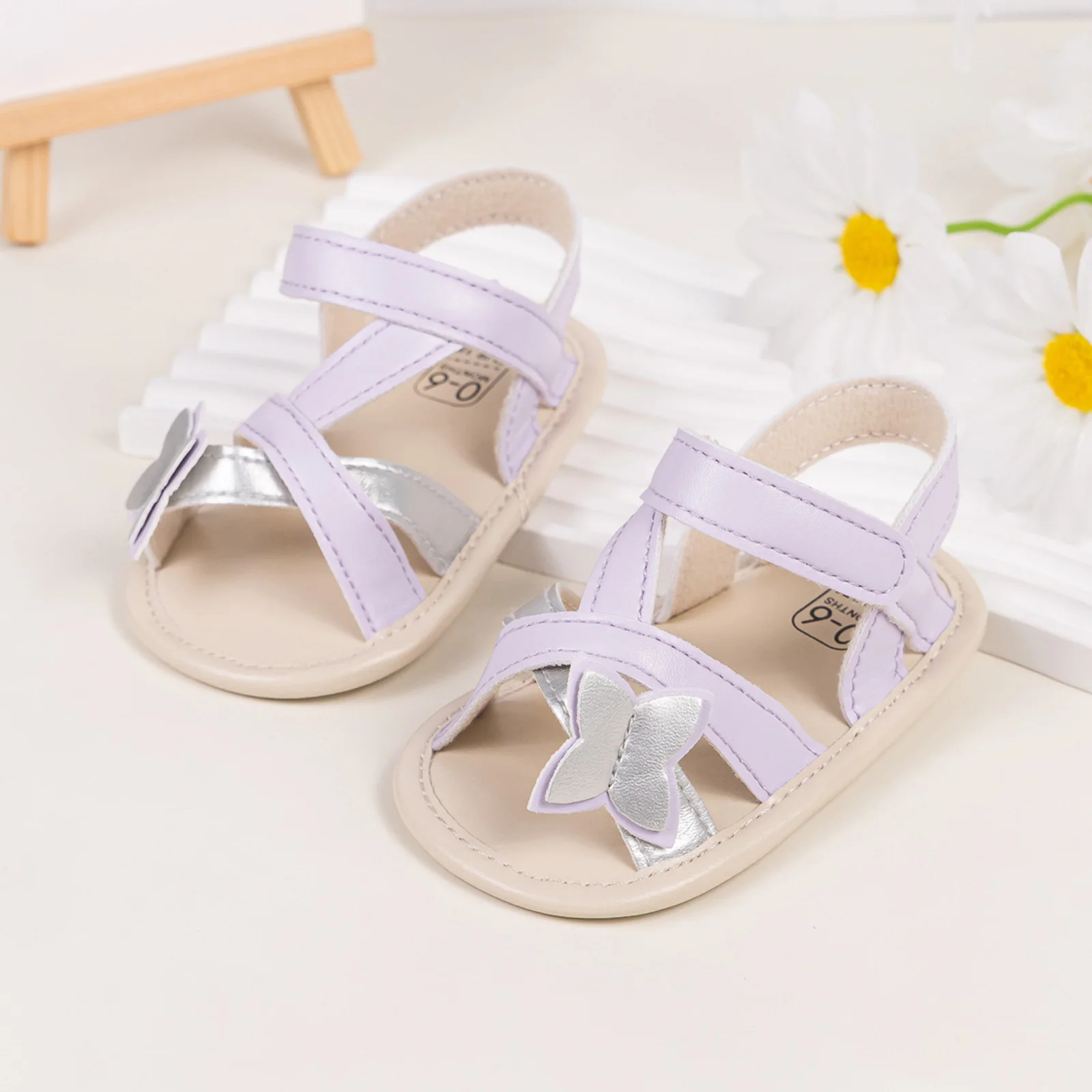 Baby Girl Sandals Flower/Butterfly Open Toe Non-slip Soft Sole Walking Shoes Cute Summer Shoes
