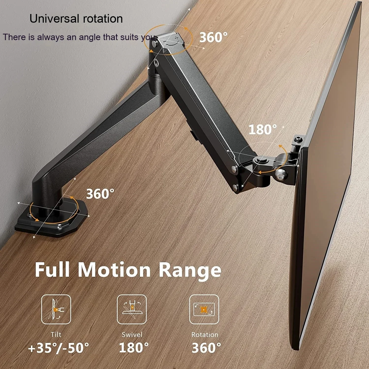 

Aluminum alloy gas spring free hovering robotic arm bracket 13-32 inch support base, screen display rack, desktop storage