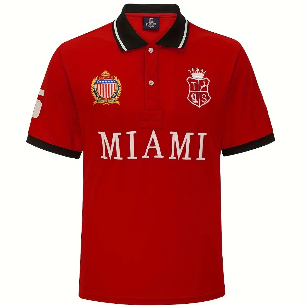 

TS Red Men's Regular-Fit Cotton Pique Polo Shirt (Available in Big & Tall) Miami Sports and Leisure Cotton US Size Plus Size 7XL