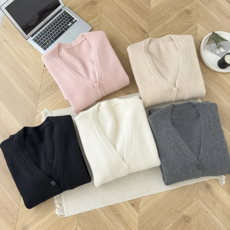 Winter Knitted Cardigans For Women Clothing Korean Casual Loong Sleeve V Neck Single Breasted Long Cardigans Coat Female Jumpers