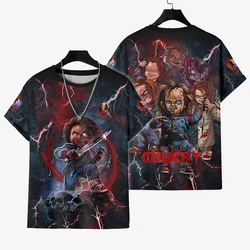 Nowy kult Chucky T Shirt mężczyźni kobiety 3D koszulka lato Vintage casualowe bluzki z krótkim rękawem fajne w stylu Streetwear T-Shirt Goth ubrania