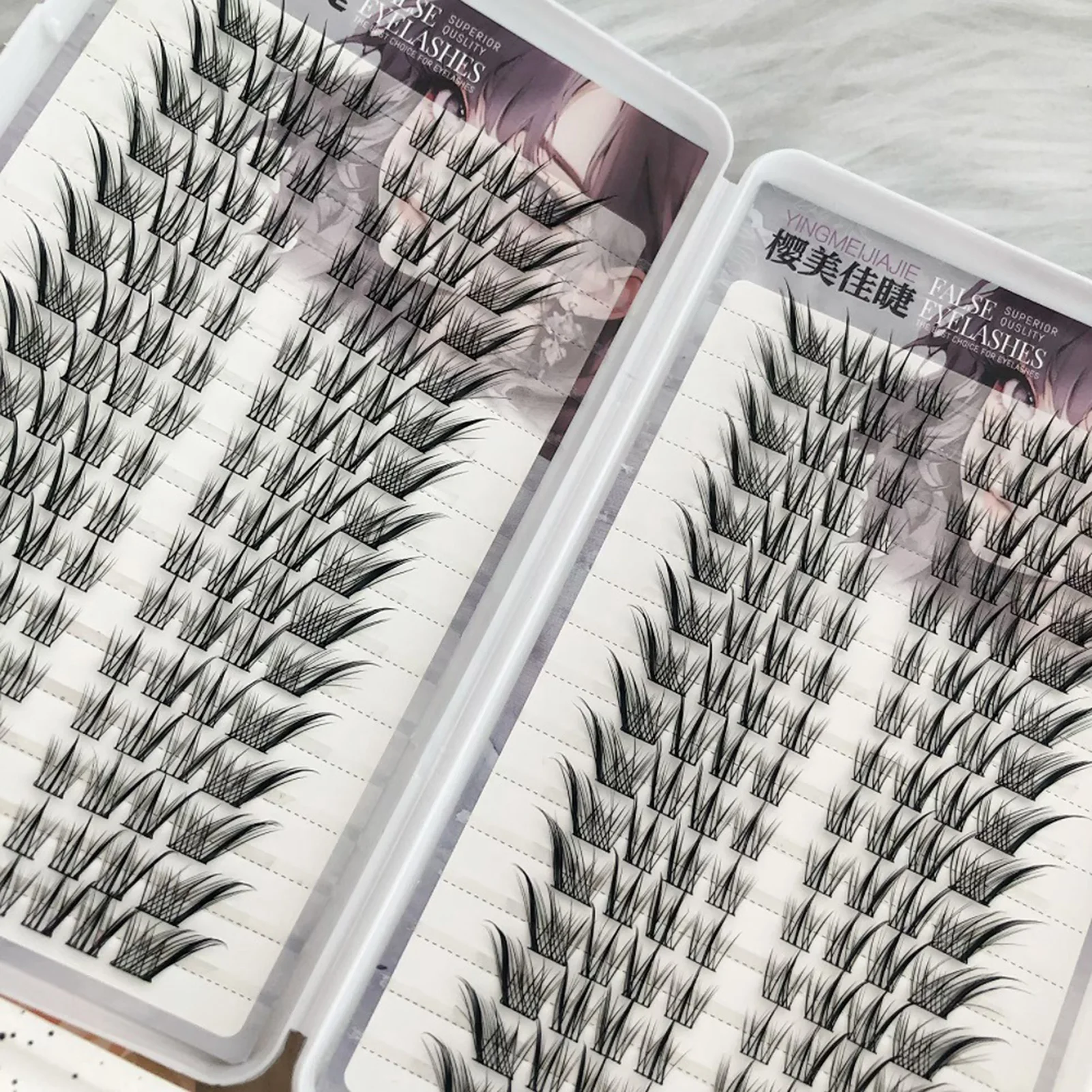 Fox-cosplay extensions de faux cils 11-13mm mixte noir C Curl grappes dramatiques Volume cils pour maquillages professionnels