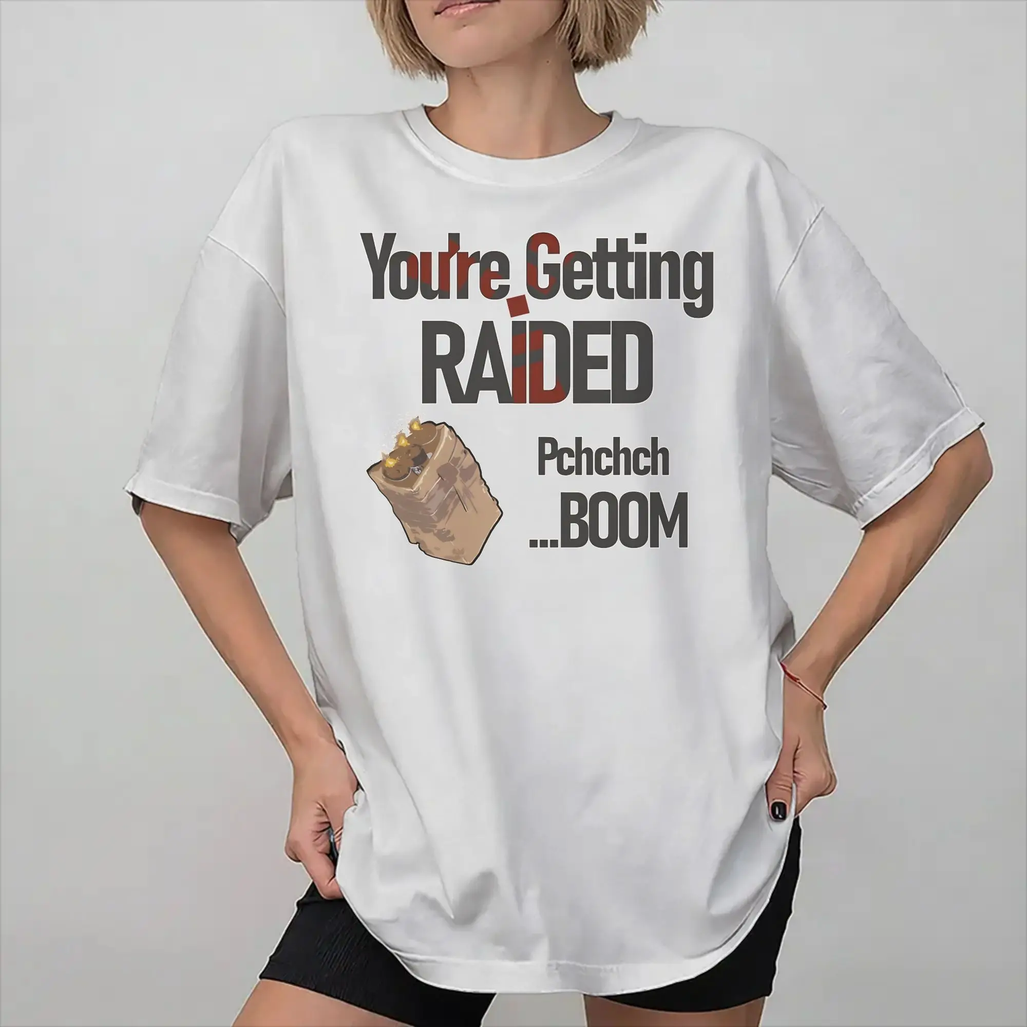 Rust Game Getting Raided Team Fortress 2 Tee Shirt for Men Women Fashion T Shirts  100% Cotton Clothing