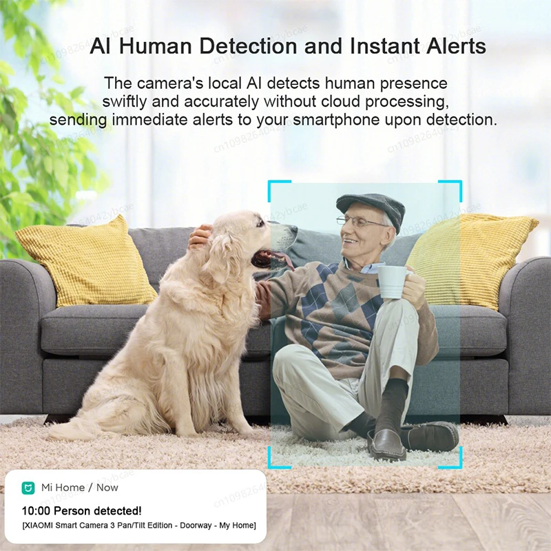 شياومي 360 ° الكاميرا الذكية 3 إصدار PTZ، 5MP 3K، التعرف على الوجه بالذكاء الاصطناعي، مراقبة الطفل لأمن المنزل، النسخة الصينية مع محول #4