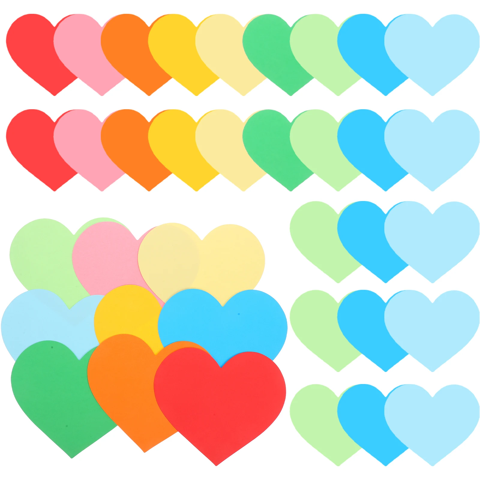 90 Pcs Paper Cutouts Colorful Heart Shaped Decorations for Bulletin Board Classroom DIY Projects Scrapbooking Wall