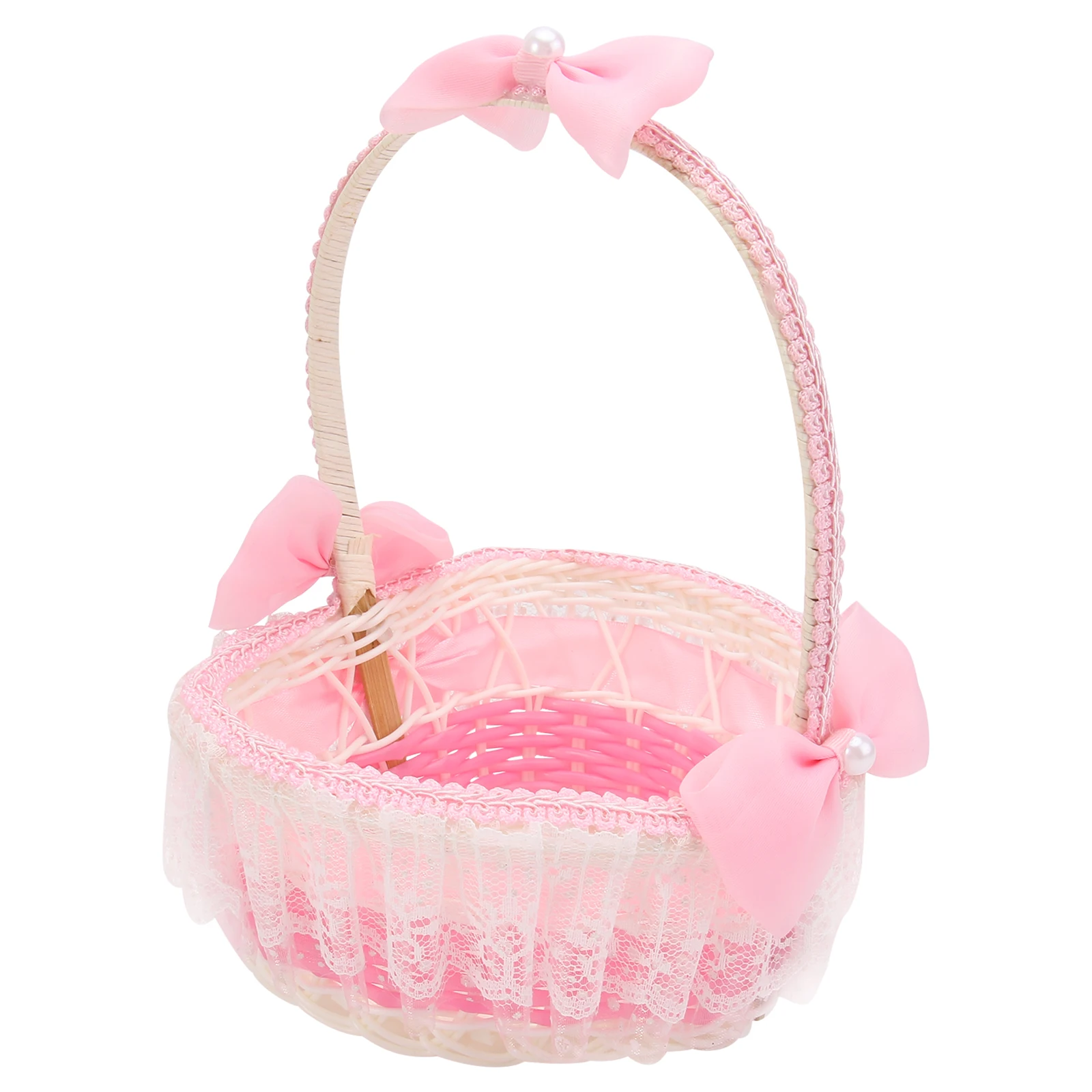 

-Shaped Wedding Petal Basket 17x21cm Handmade Rose Baskets Rustic Romantic Banquet Wedding Flower Basket Decor Storage