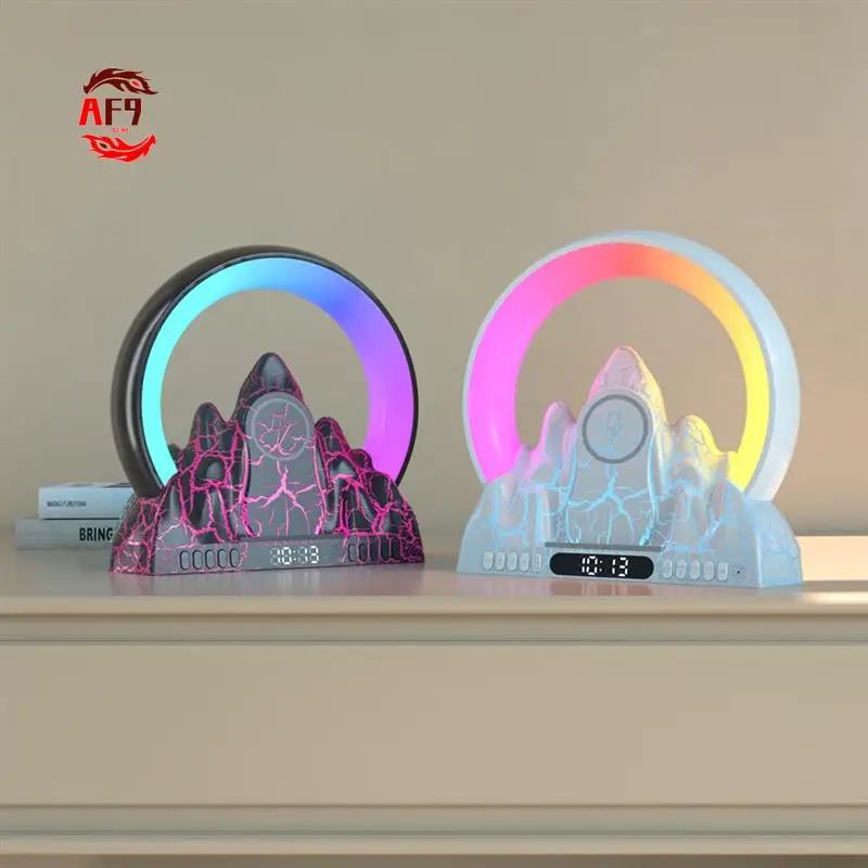 

AF90-Table Lamp LED Sunrise Ambient Light With Built-In BT Speaker Alarm Clock Wireless Charging Function Support Tuya App