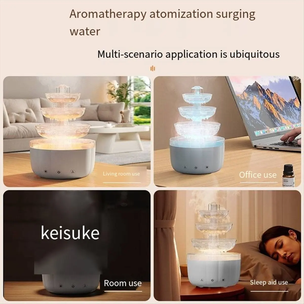 FSLH Cloud Rain Humidifier with LED Mood Light & Essential Oil Diffuser Rain Sounds White Noise Diffuser for Bedroom
