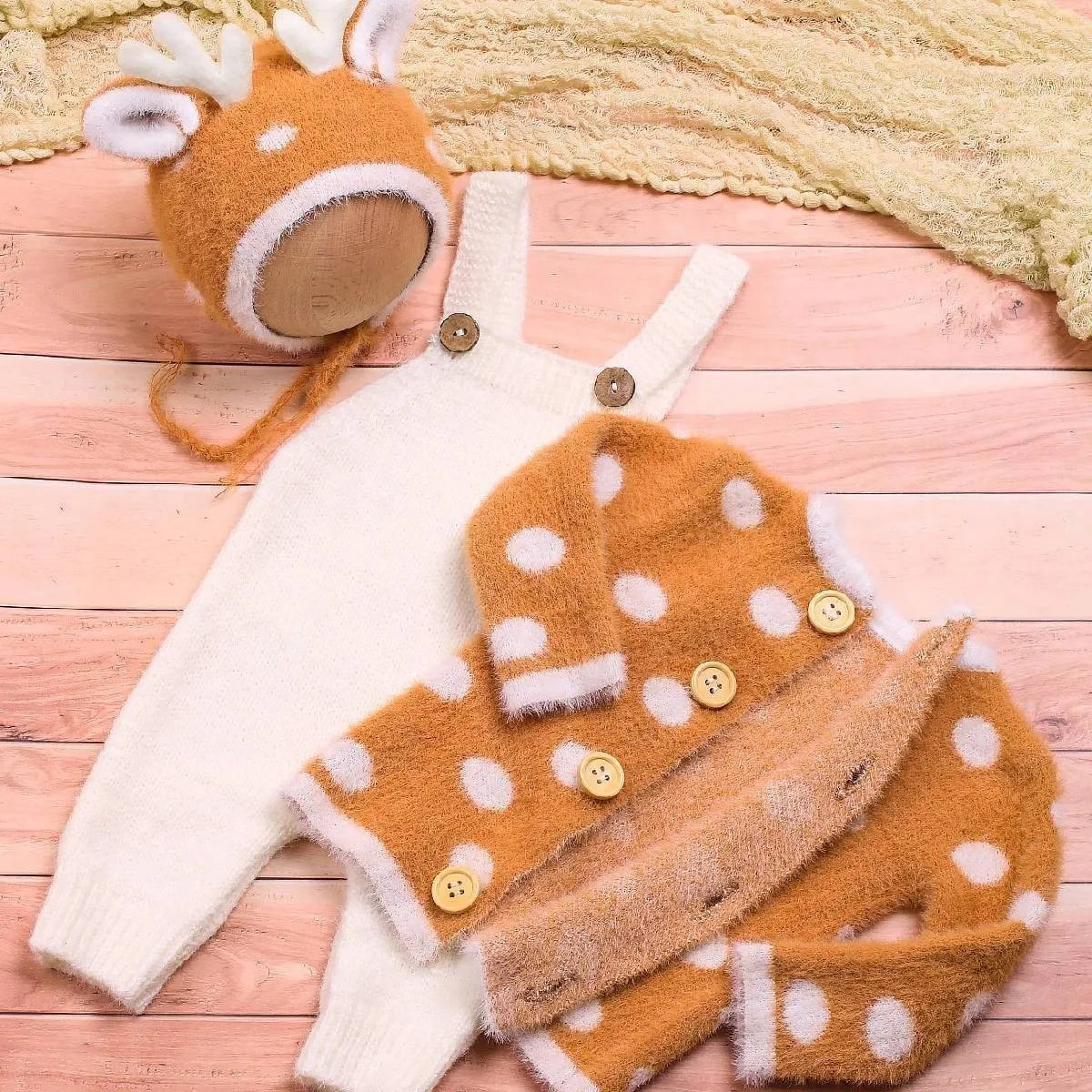 مجموعة عيد الميلاد سانتا للأطفال لعام 2026 لدعائم التصوير الفوتوغرافي لحديثي الولادة، ملابس صور غزال للأطفال