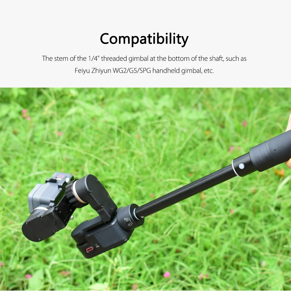 Vamson สำหรับ FeiYu Zhiyun DJI OSMO Gopro 10 9มือถือปรับเสาขาตั้งกล้อง Selfie Stick Stabilizer อุปกรณ์เสริม