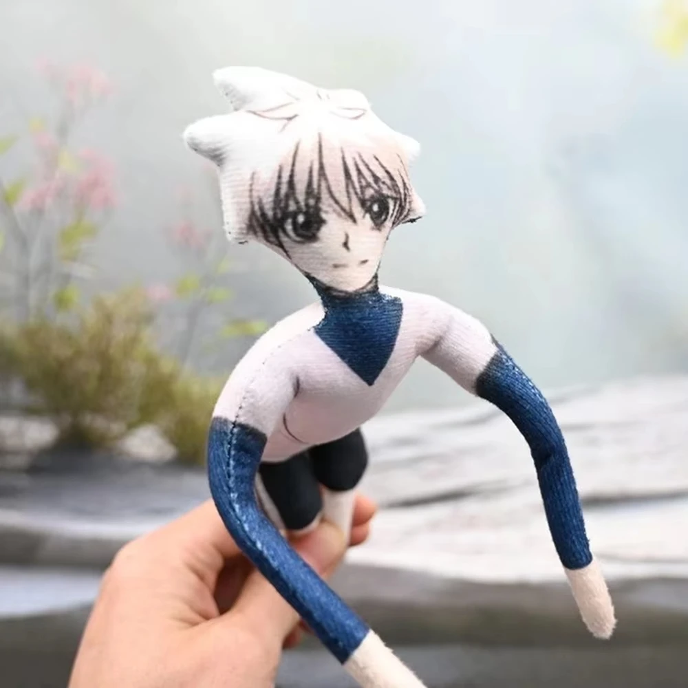 Anime Hunter Killua Zoldyck Cosplay Plush Doll Stuffed Dolls Cute Plushies Room Decoration Abstract Wire Joint Twistable Gifts