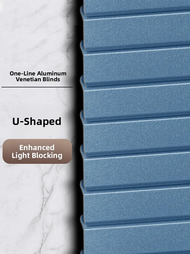 

Waterproof Privacy Batoom Curtain U-aped Blind No Drilling Required Aluminum Slats ower Room Pull Cord Roman ade
