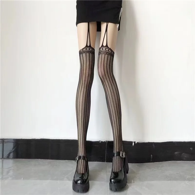 jk long suspender black stockings Lolita sexy girl pantyhose long tall cute spring and autumn thin