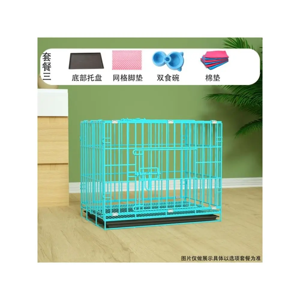 Teddy dog cage with toilet indoor household cat cage foldable bold encryption small pet chicken rabbit