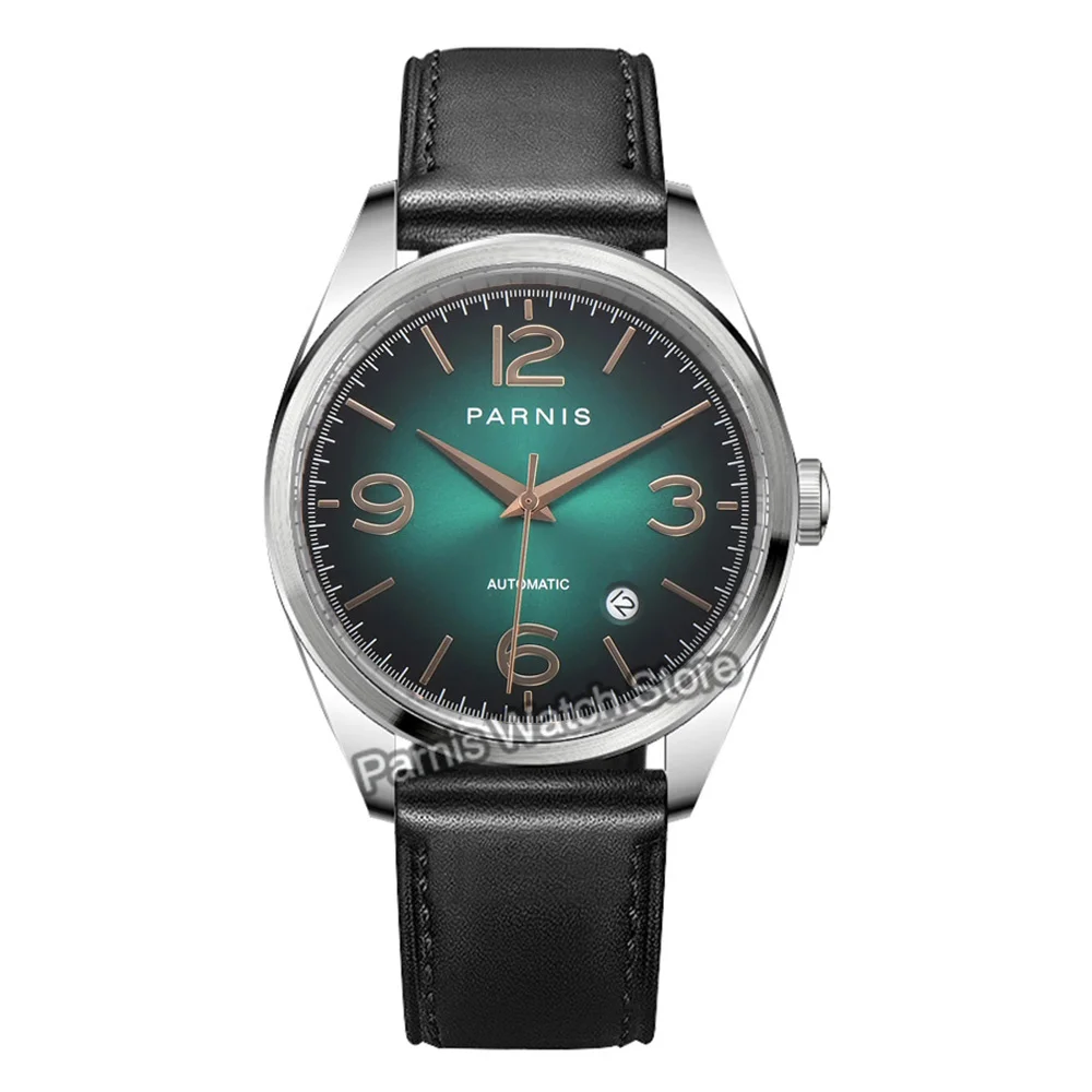 Parnis 40 mm esfera azul cristal de zafiro 5ATM Miyota8215 reloj piloto automático para hombres y niños