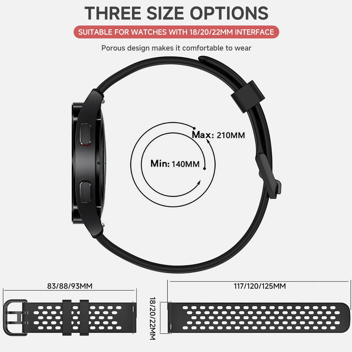삼성 갤럭시 시계 4/5/6/7/Gear S3/Active2 실리콘 밴드 용 18mm 20mm 22mm 스트랩 화웨이 GT4 GT3 2E Garmin Venu 3S 2S 용