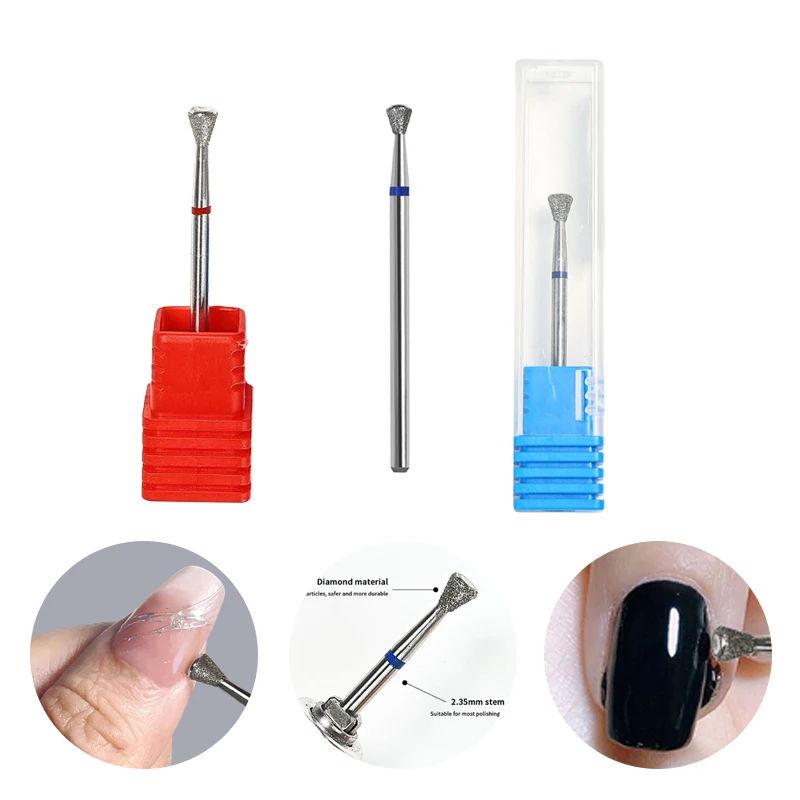 1PCS Diamond Milling Cutter Bald Nail Drill Bits For Manicure Accessory Drill Bit For Nails Cuticle Remove Tools