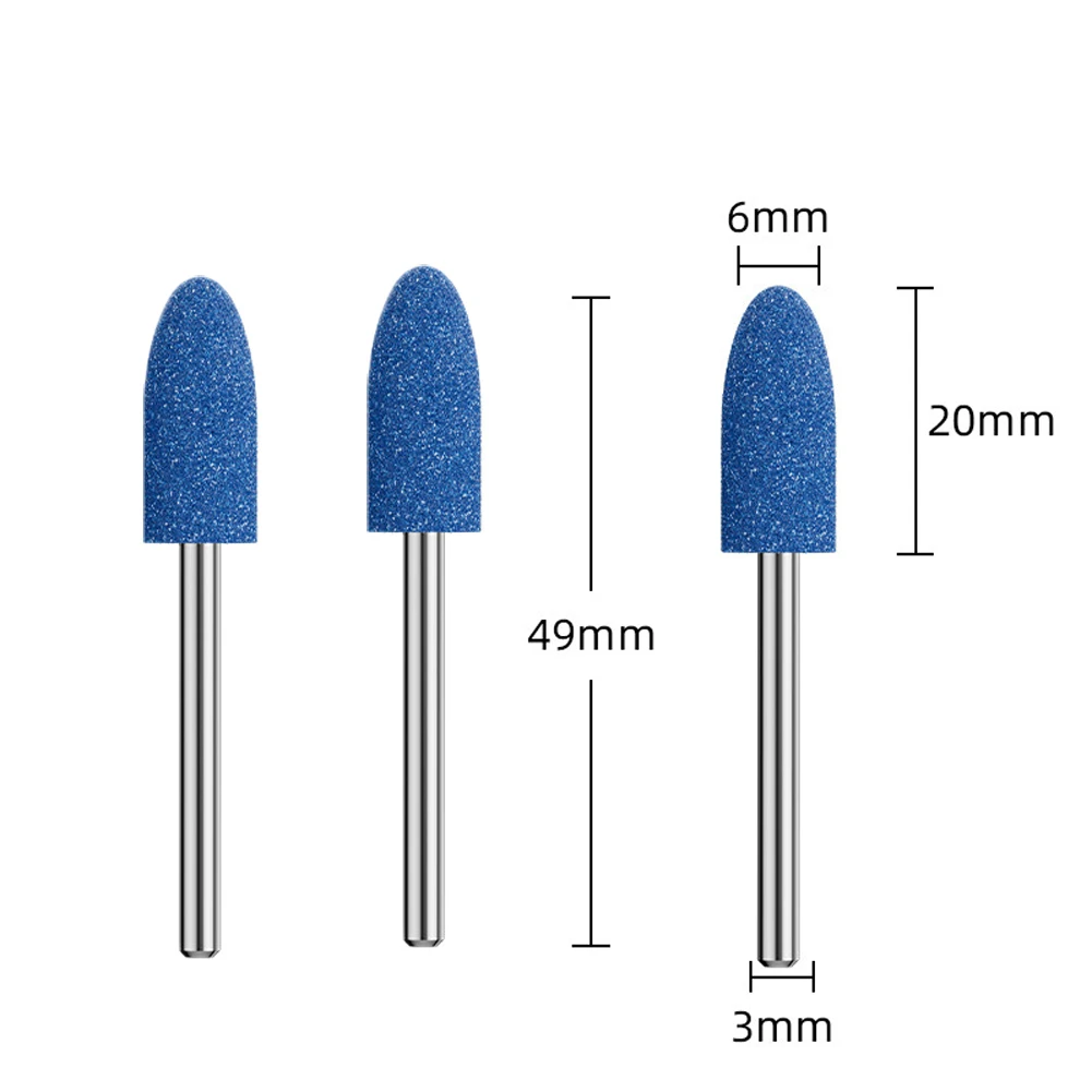 For Rust Removal Blue Grinding Head Multi-shape Design Cylindrical And Peach Shapes Chromium Corundum Material