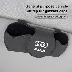 Car Sun Visor Glasses Clip Auto Multifunctional Case Sunglasses Holder For Audi Sline TT A1 A2 A4 A5 A6 A7 A8 Q2 Q3 Q5 Q6 Q7 Q8