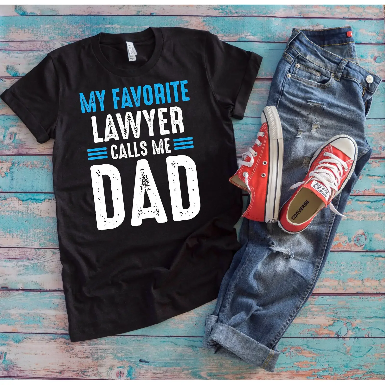 T-shirt drôle pour papa avocat, pour la fête des pères, vintage, délavé, respirant, unisexe, polyvalent, décontracté, légèrement tendance