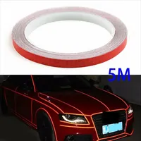 5M Red Reflective Stickers Strips Vinyl Glow Strip Neon Tape Motorcycle Car Decoration Sticker Reflector Protective Tape