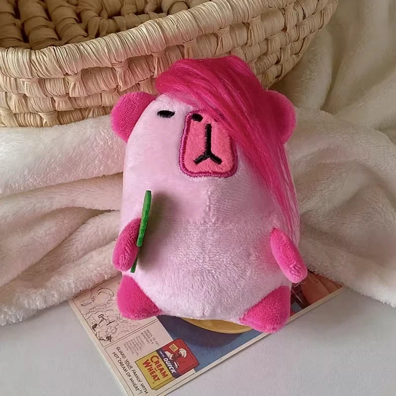 Creative Cartoon Capybara Plush Pendant Stuffed Animal Doll Backpack Plush Decorative Pendant Cute Abstract Plush Toy Doll