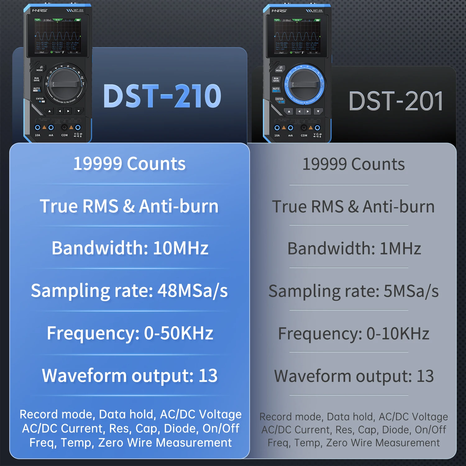 DST-210 19999 Counts 3 IN 1 multi-functional Digital Multimeter with 10MHz Oscilloscope and 50kHz Signal Source Electronic Tools