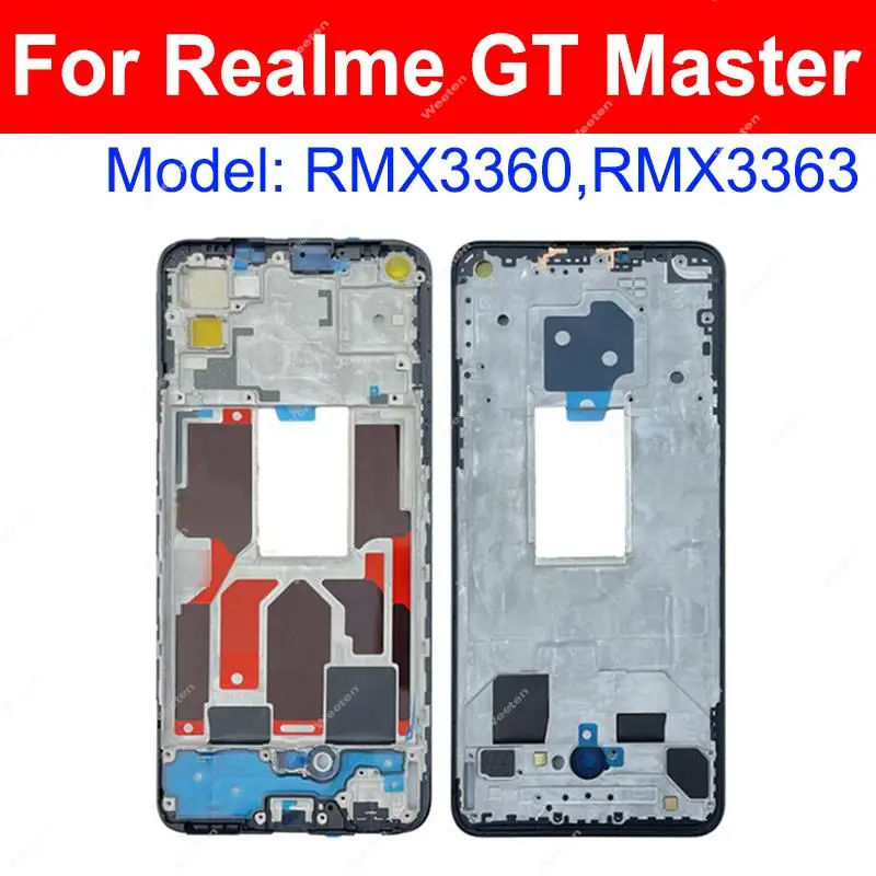 For Realme GT Neo 3 3T Neo2 Neo2T GT NEO GT 2 Master 5G Front LCD Screen Cover LCD Frame Housing Case Bezel Parts