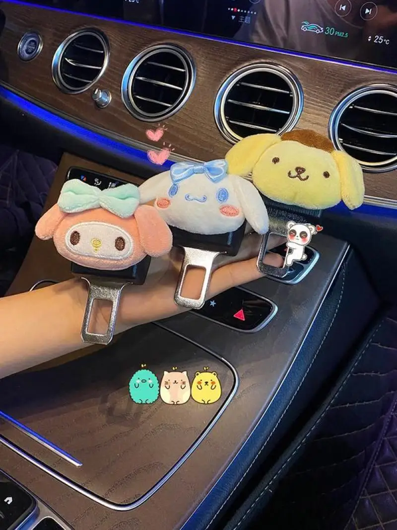 Cartoon Cinna moroll meine Melodie Kawaii Auto Sicherheits gurt Schloss Schnallen Clip Verlängerung halter Auto stille Schnallen Auto Dekoration Geschenk