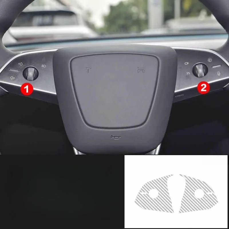 

For Tesla Model 3/Y 2025 Steering Wheel Buttons Sticker Edamame Car Decoration Refresh Car Accessories Key Protection Sticker