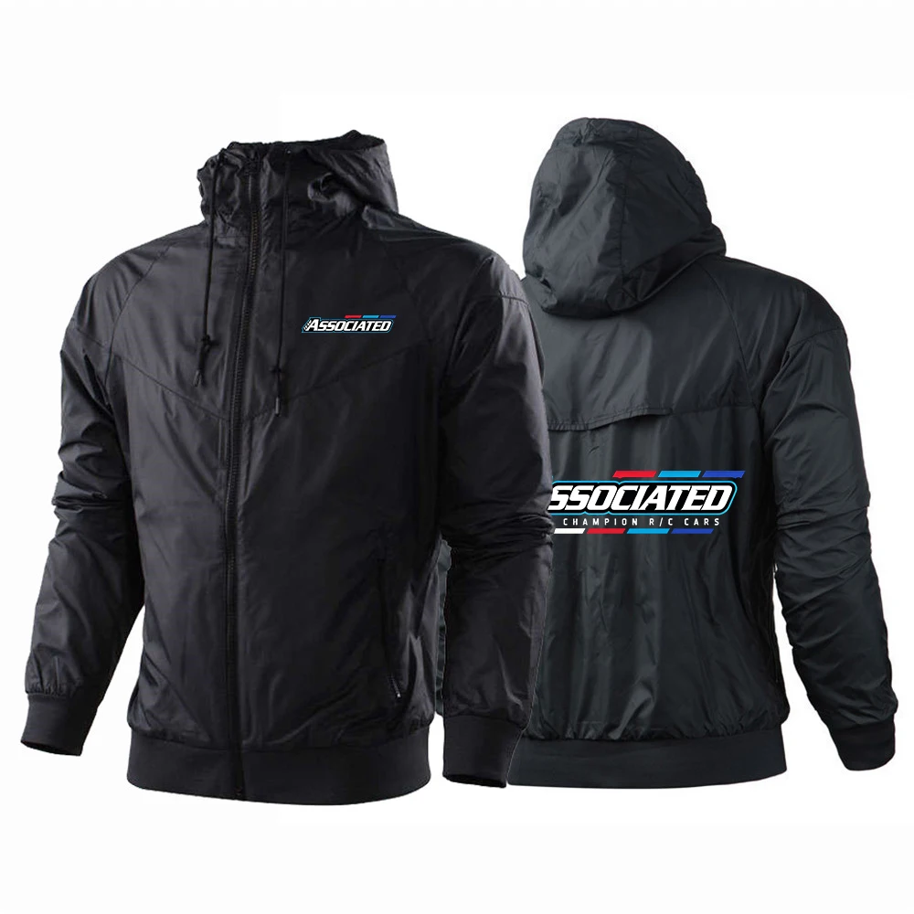 Rc Team Associated Mens Outdoor Jacket Windproof Hoodie Coats Lightweight Cycling and Hiking Work Jacket