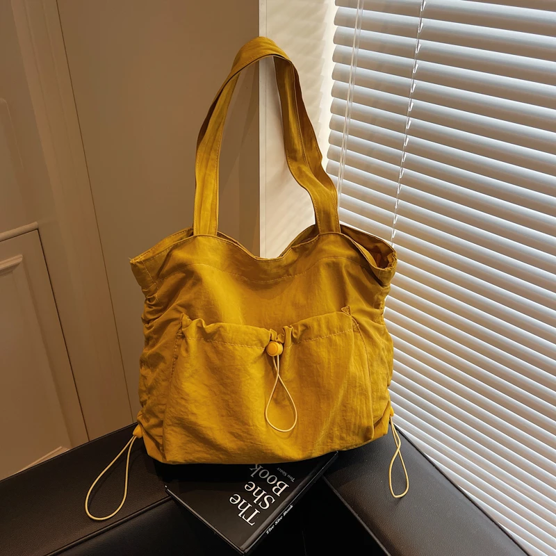 

Nylon Solid Color Zipper Shoulder Bags Large Capacity Women's Bags on Sale 2025 High Quality Versatile Casual Tote Bags