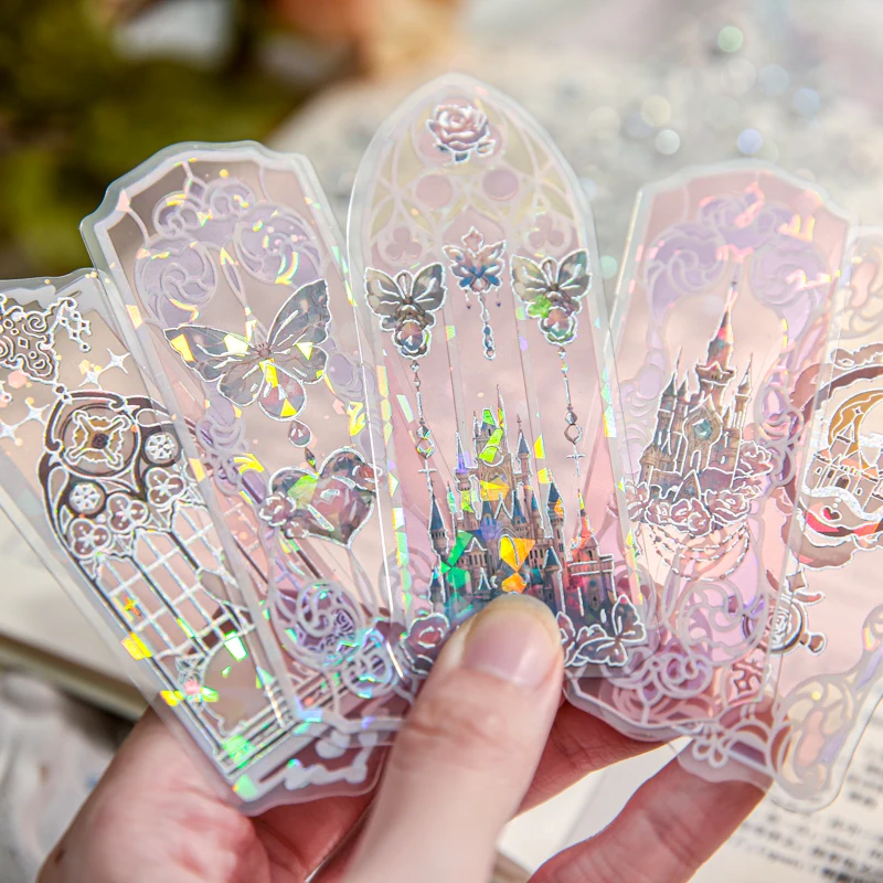 Mr Paper 40pcs/bag Shell Light PVC Bookmarks Streaming Dream Series High Value Ins Fresh Reading Marker Card Reading Bookmarks