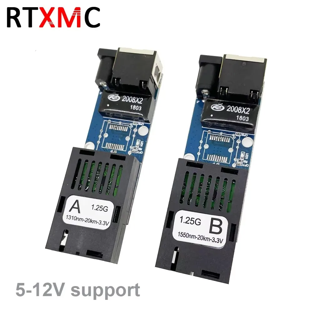 Smallest Size Fiber Optical Media Converter Transceiver Ethernet FTTH 10/100/1000M Signle Fiber SingleMode SC 20KM