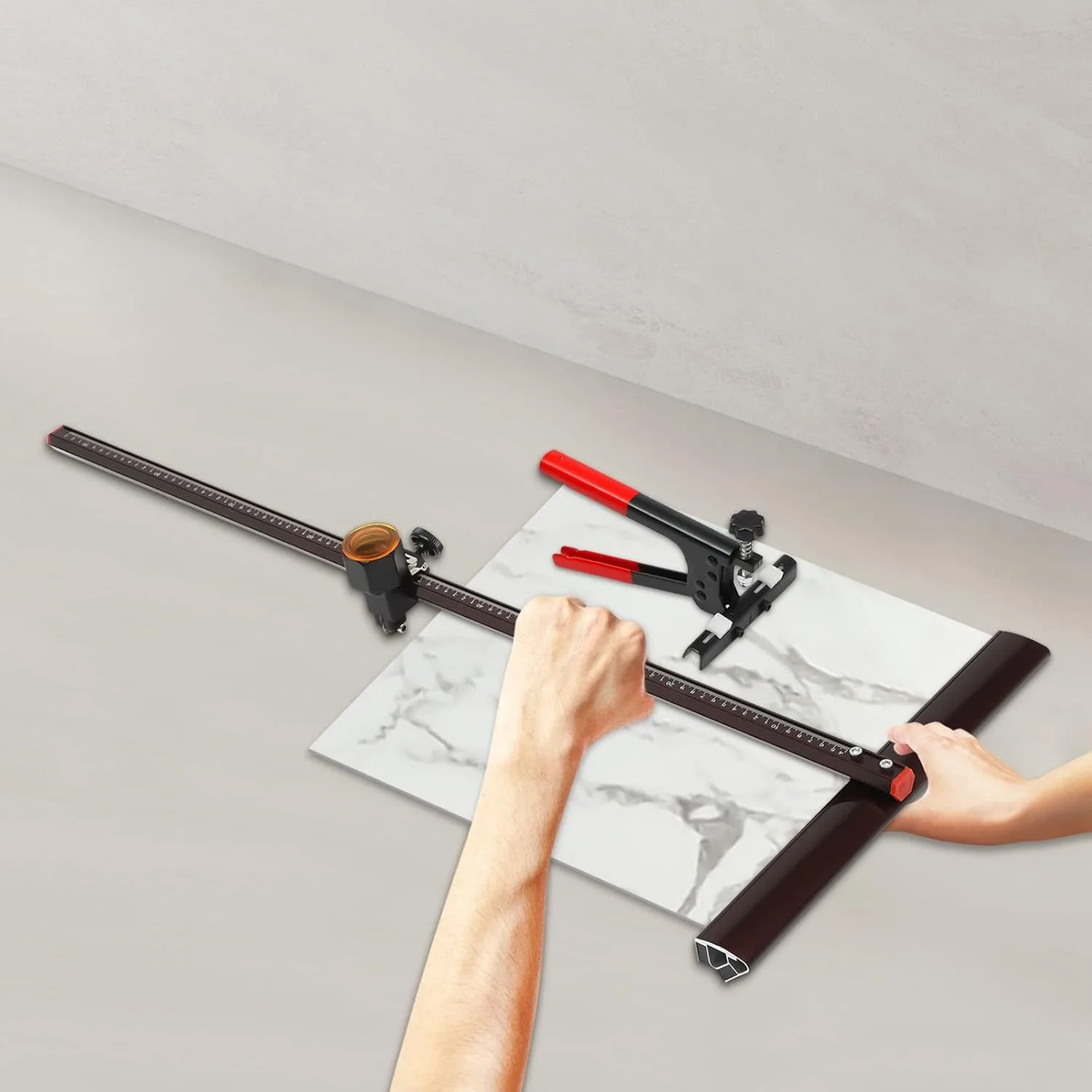 

Manual Tile Cutter 35.4 inch Porcelain Ceramic Tile Cutter Professional Tile Cutter Tool Kit with Dividing Pliers, 2 Cutting Blades for Cutting Tiles, Glass, Wall Tiles and Glazed Tiles
