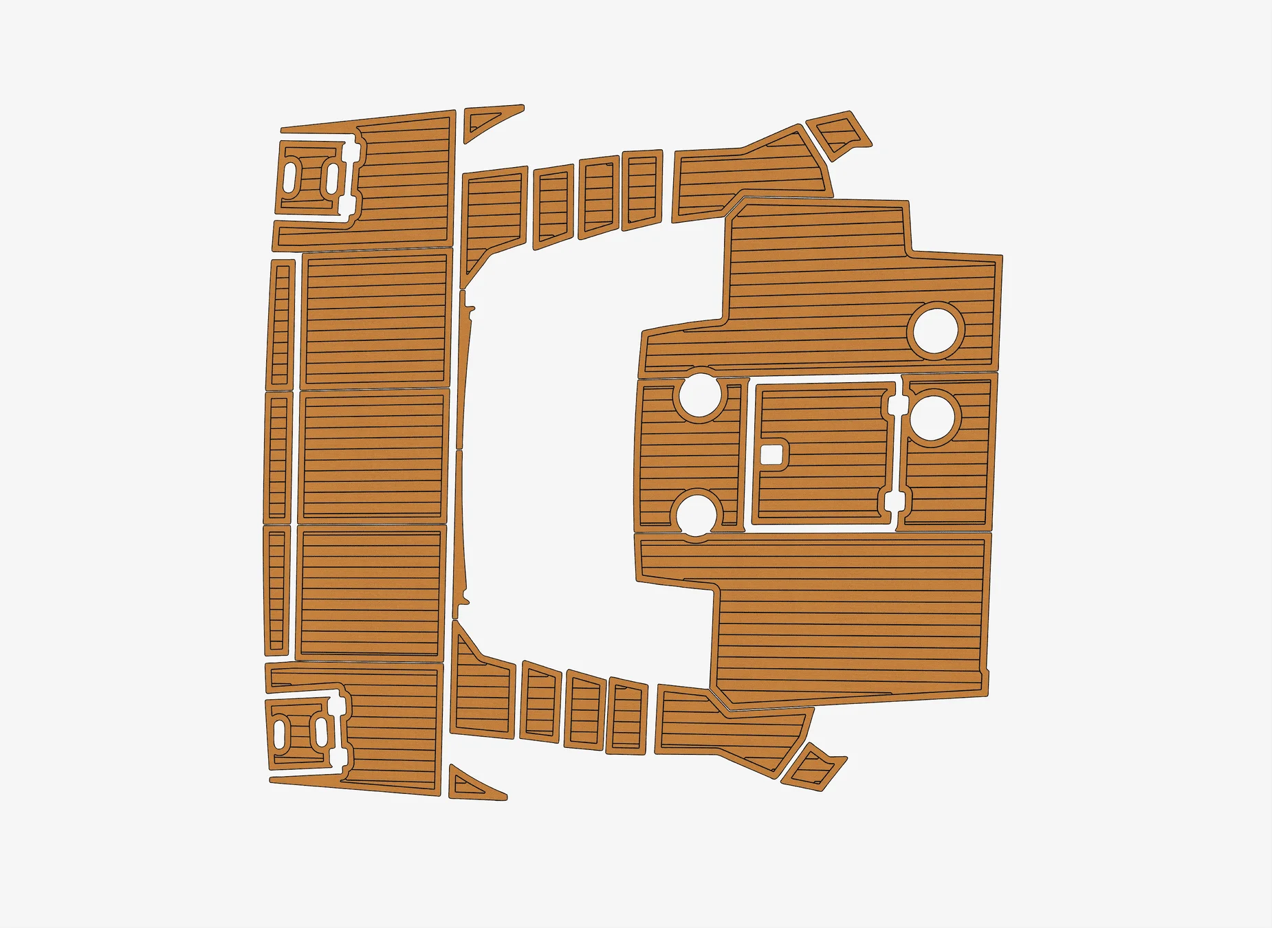 

2016-2019 Круизеры 60 1/4 дюйма, 6 мм, пена EVA, Нескользящий морской коврик из тикового дерева из ПВХ, морской ковер, морской пол