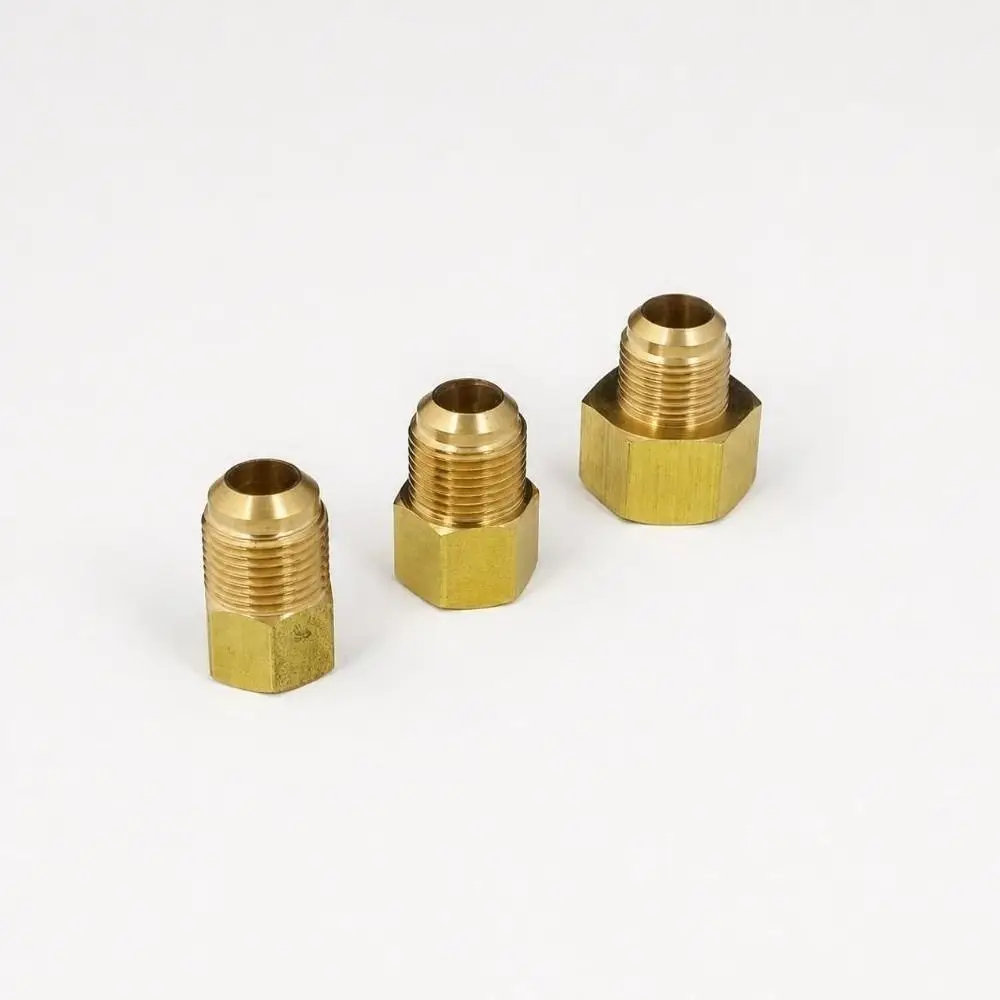 Adapeter 45-Degree SAE Brass Pipe Connector Female To Male 1/4 3/8 1/2 3/4 Inch Flare Fitting AC Coupler