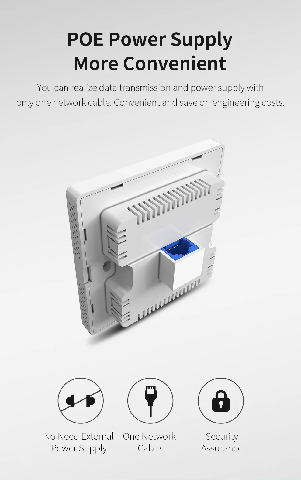 Comfast Gigabit Wireless In-Wall AP 1200Mbps 48V POE Power RJ45 Port Mu-Mimo Access Point for Hotel Home 5G Indoor AP Router