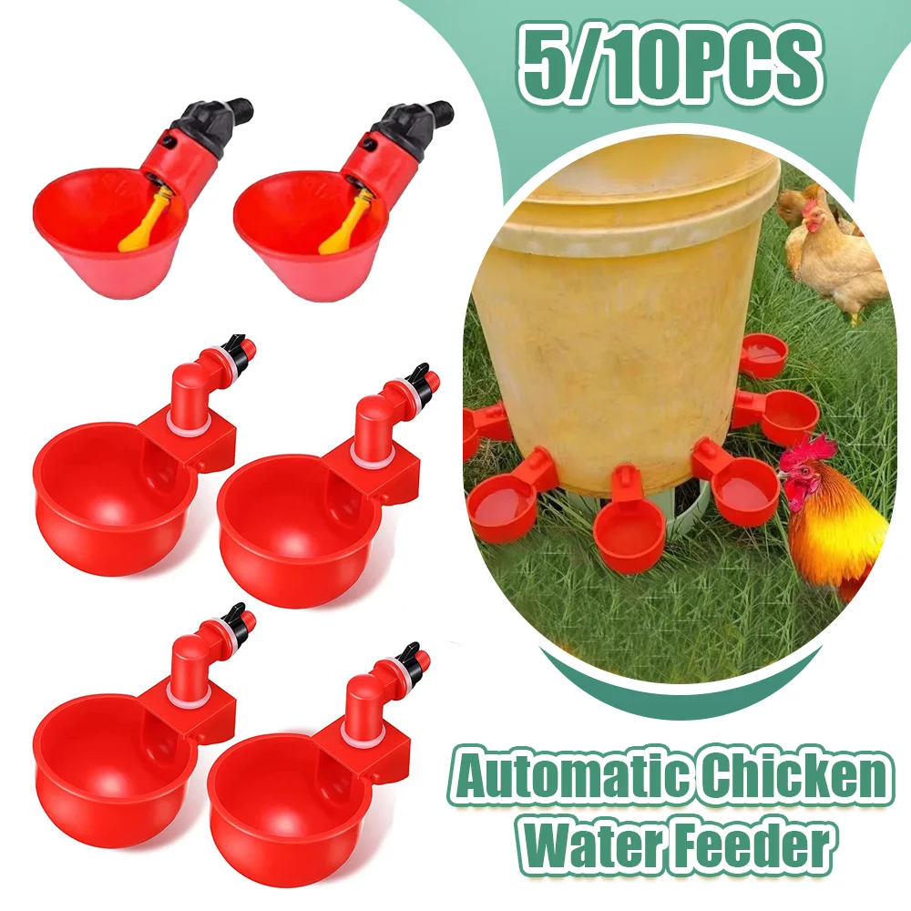 Automatic Drinker Chicken Feeder Chicken Drinking Cup Plastic Poultry Waterer Drinking Water Feeder for Chicks Duck Goose Quail