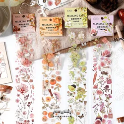 Garden Flowers Washi Tape Floral Decorative Paper Masking Tapes For Scrapbooking Craft And Diy