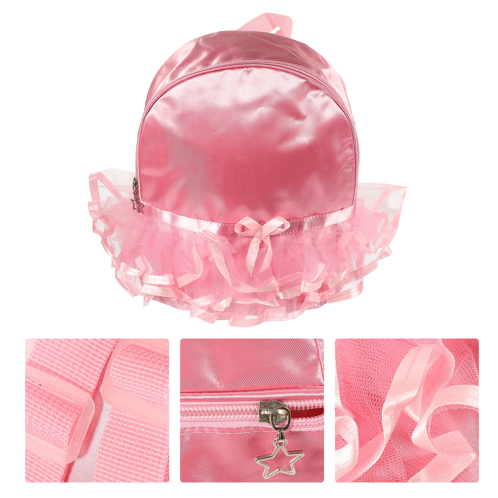 

Ballet Dance Backpack for Kids Lightweight Nylon Pink Storage Bag Big Capacity for Dance Clothing Shoes Travel Schoolbag