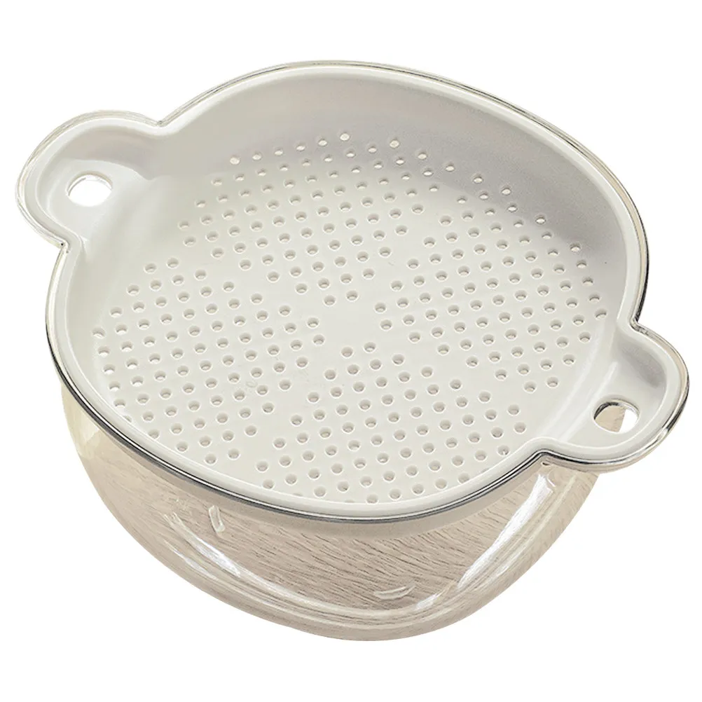 Double Layer Drain Basket for Fruits Vegetables Washing and Storage Heavy Duty PP Pet Kitchen Strainer with Fast Drain Holes